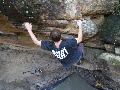 Viv bouldering at The Trenches