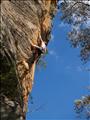 James Taylor attempting an unknown 22 at Bardens Lookout, Blue Mountains
