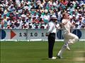 Brett Lee comes in to bowl to Cook
