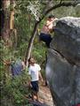 Unknown Climber on the oft-photographed Eastern Bloc Arete, V1