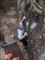 James Perry going for the sloper on a V3, Balkans Left Hand